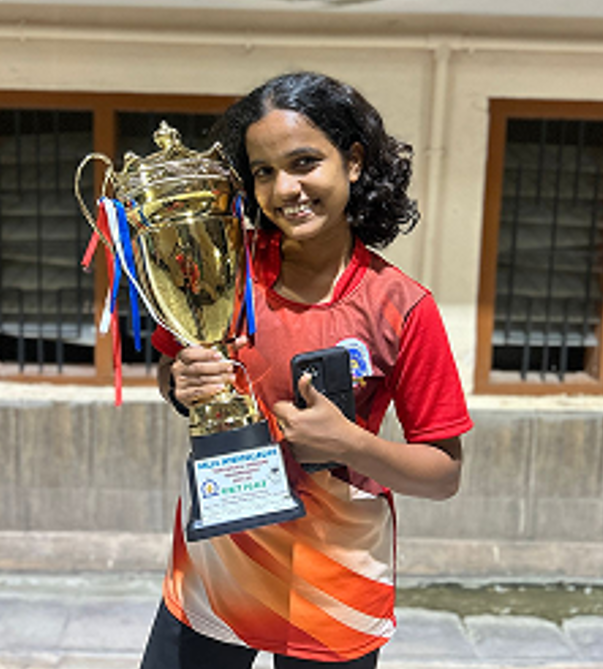 Girl Holding Trophy